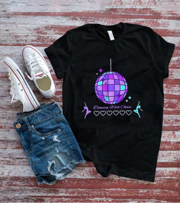 Dancing With Chaos Purple Disco Ball Icons And Dancers T-Shirt