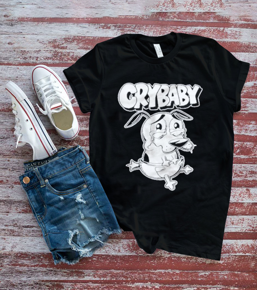 CRYBABY Cartoon Dog Character Large T-Shirt