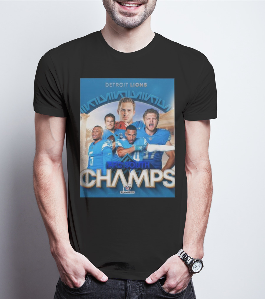 Detroit Lions AFC South Champs Playoffs Team T-Shirt