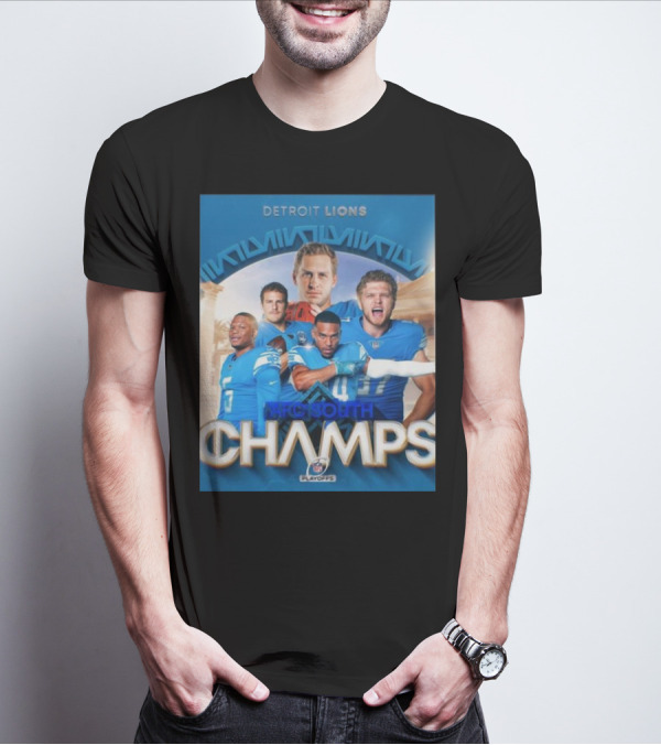 Detroit Lions AFC South Champs Playoffs Team T-Shirt