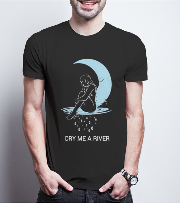 Sean Robinson Cry Me A River Sitting Figure Moon And Water Droplets T-Shirt