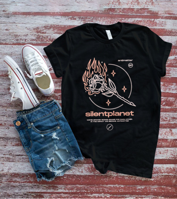 Silent Planet Antimatter Flaming Rose And Stars T-Shirt