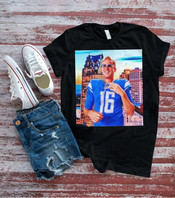 Iced Out Jared Goff Detroit Skyline Football Fashion T-Shirt