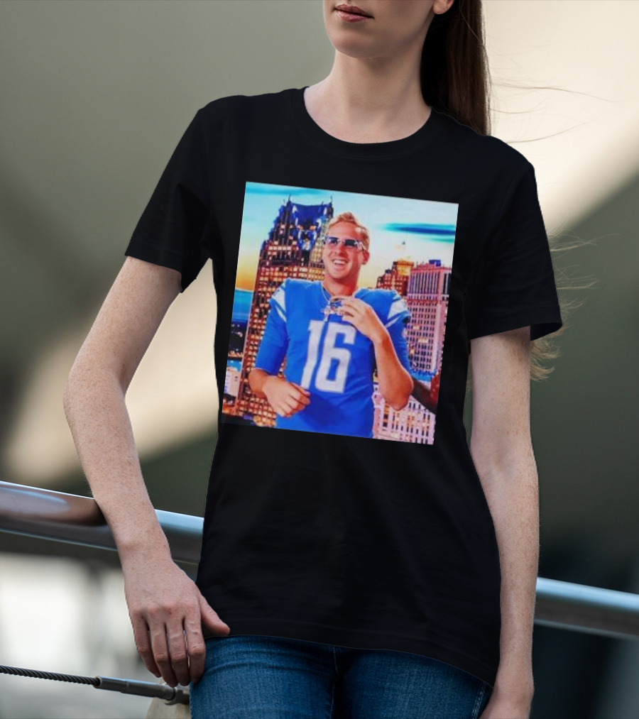 Iced Out Jared Goff Detroit Skyline Football Fashion T-Shirt