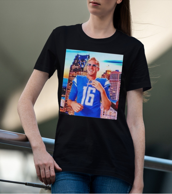 Iced Out Jared Goff Detroit Skyline Football Fashion T-Shirt