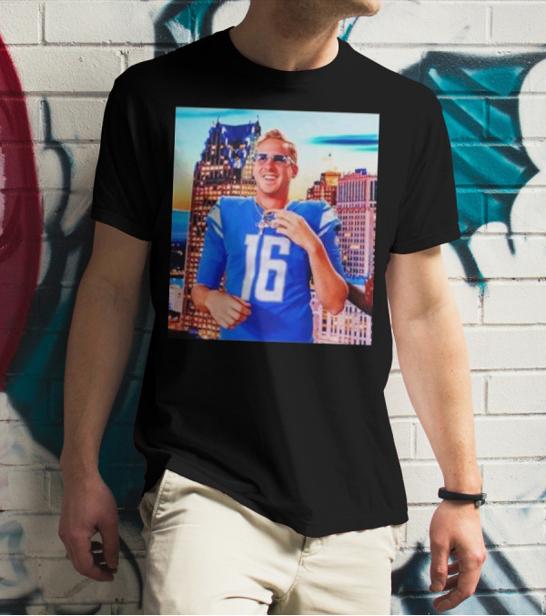Iced Out Jared Goff Detroit Skyline Football Fashion T-Shirt