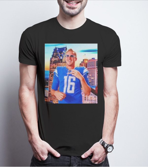 Iced Out Jared Goff Detroit Skyline Football Fashion T-Shirt