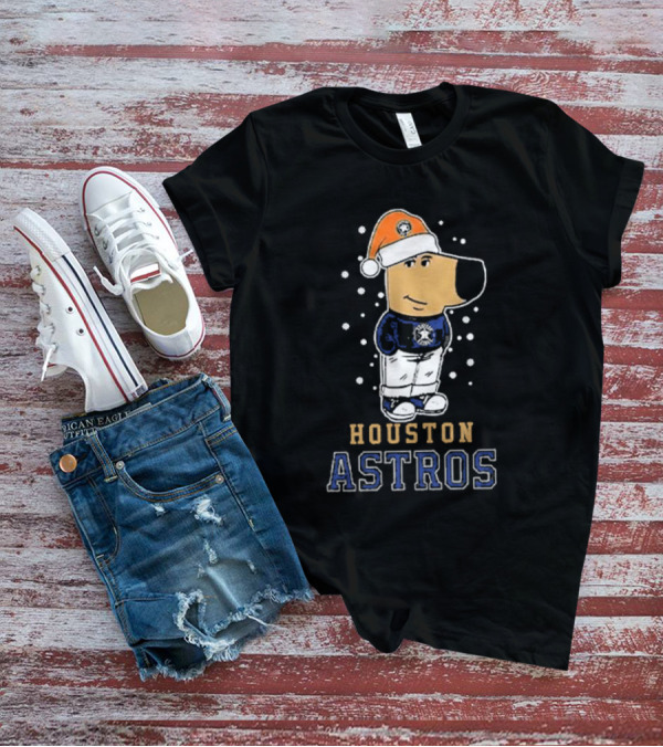 Houston Astros Christmas Santa Dog Mascot T-Shirt
