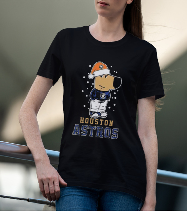 Houston Astros Christmas Santa Dog Mascot T-Shirt
