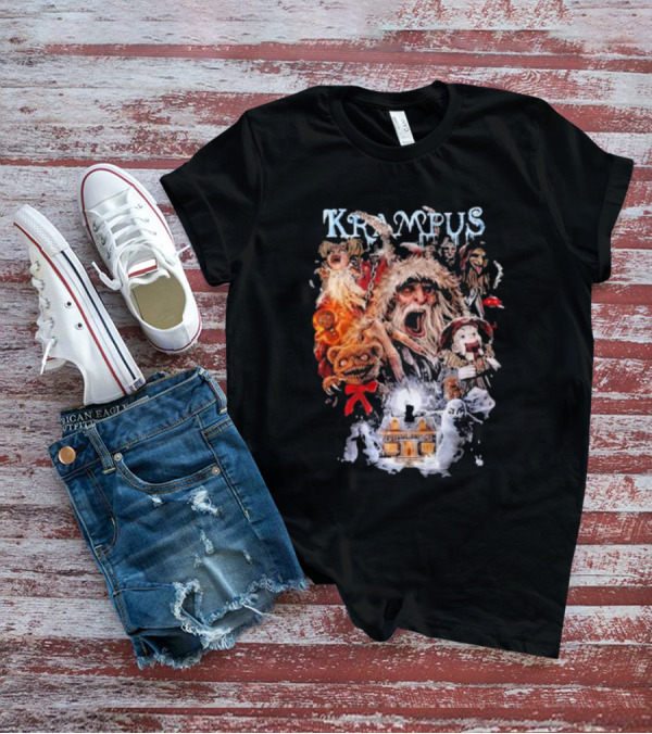Krampus You Better Watch Out Holiday Horror Icons Christmas Monster Scene T-Shirt