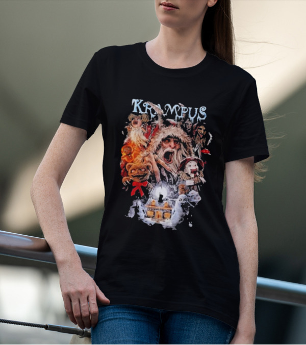 Krampus You Better Watch Out Holiday Horror Icons Christmas Monster Scene T-Shirt