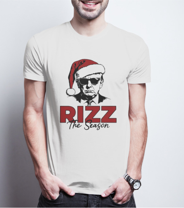 Rizz The Season Santa Hat Sunglasses Christmas T-Shirt