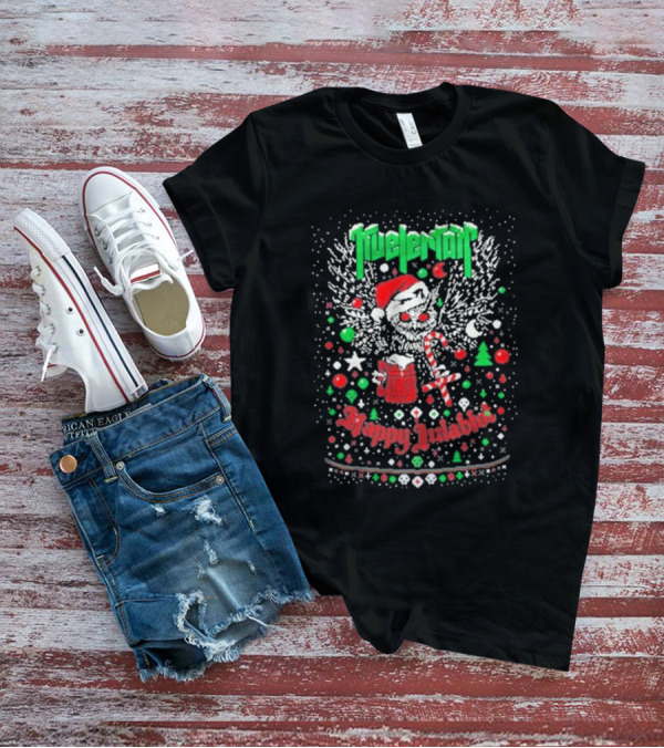 Kvelertak Happy Julablot Christmas Sweater Santa Skull Wings Holiday T-Shirt