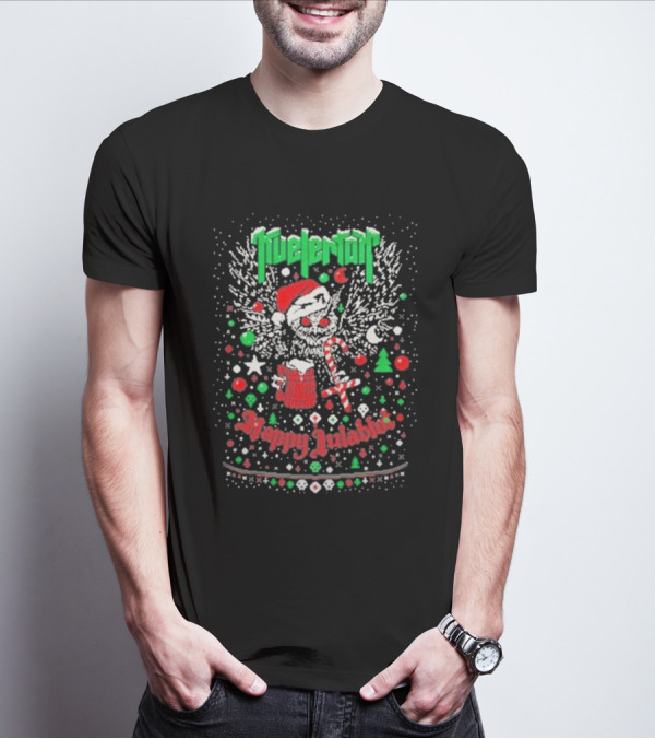 Kvelertak Happy Julablot Christmas Sweater Santa Skull Wings Holiday T-Shirt