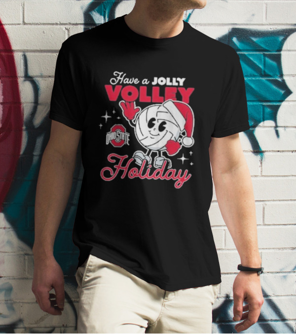 Ohio State Buckeyes Have A Jolly Volley Holiday Christmas T-Shirt