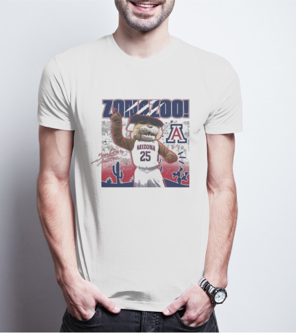 Arizona Wildcats Zona Zoo Wilbur Mascot Desert Scene T-Shirt