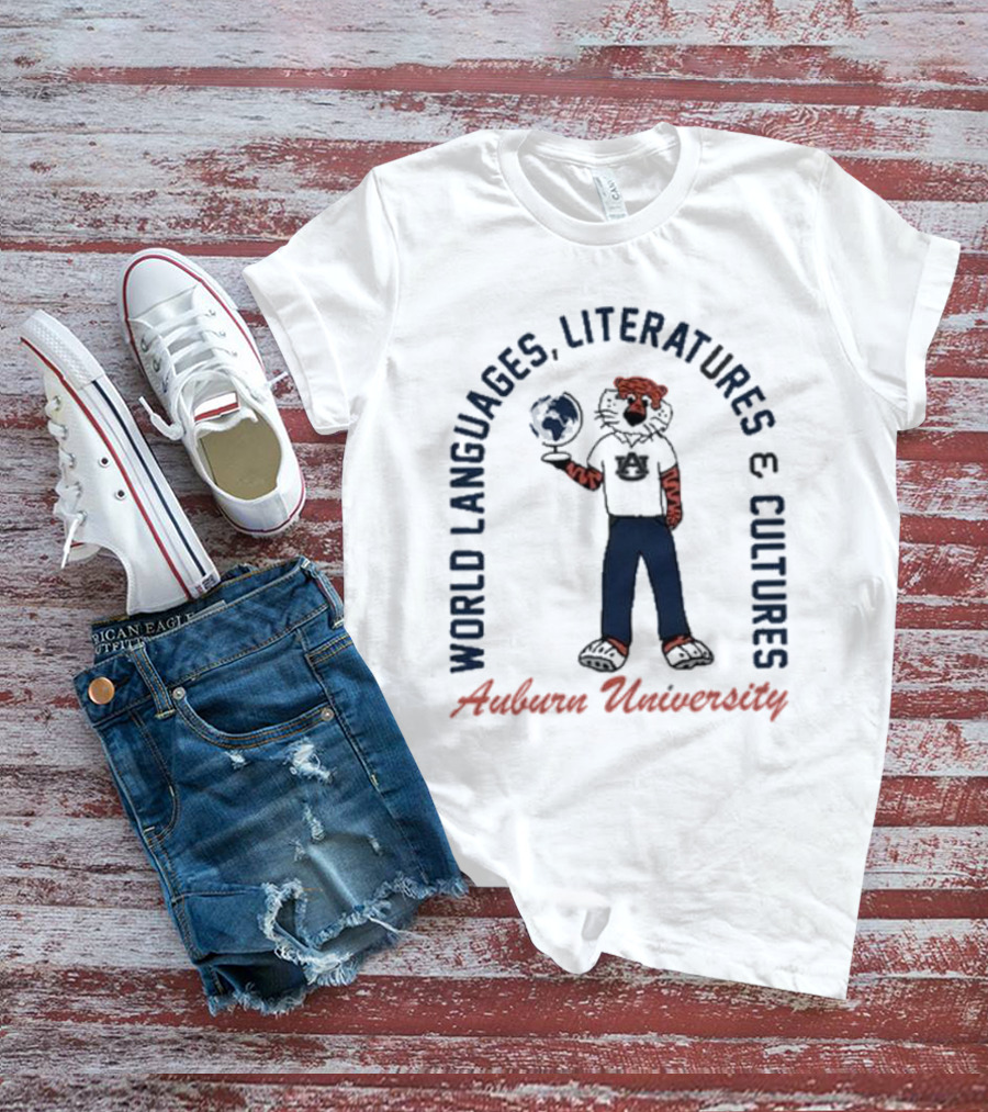 Auburn University World Languages Literatures And Cultures Aubie With Globe T-Shirt