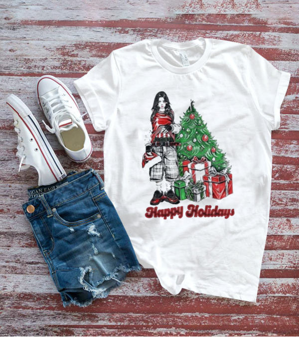 Billie Eilish Happy Holidays Christmas Tree Presents T-Shirt