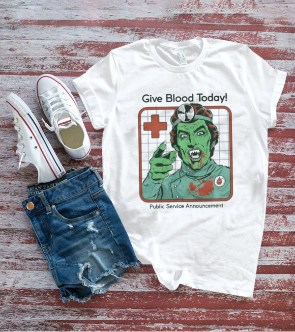 Give Blood Today Public Service Announcement Zombie Doctor T-Shirt