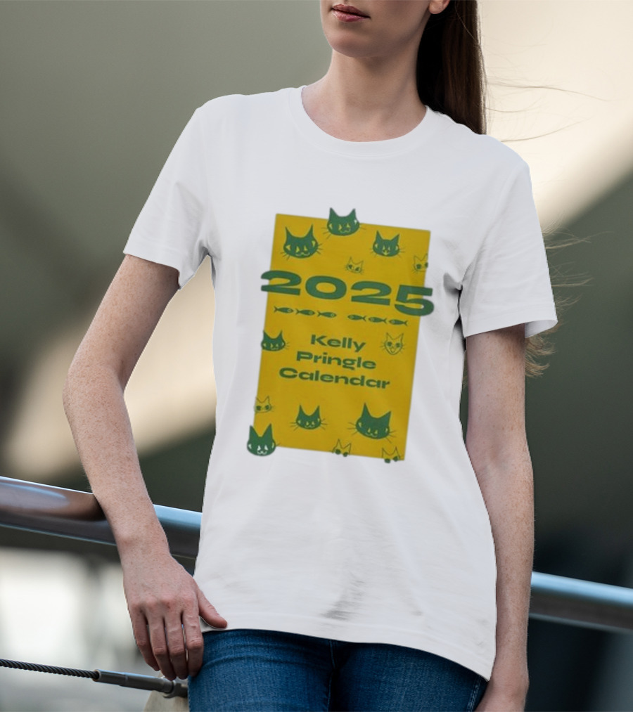 2025 Kelly Pringle Cat Calendar T-Shirt