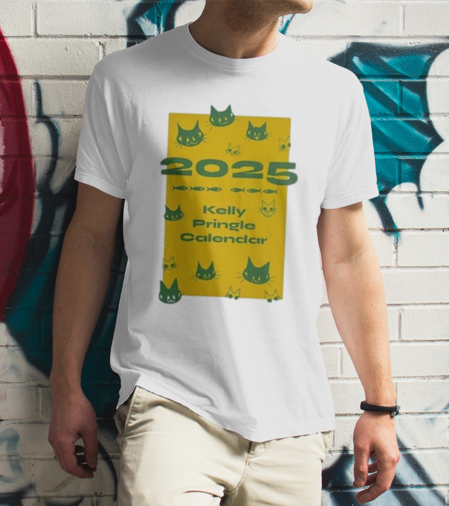 2025 Kelly Pringle Cat Calendar T-Shirt