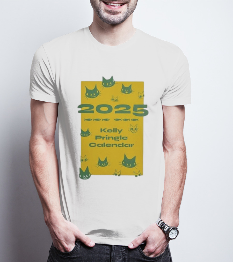 2025 Kelly Pringle Cat Calendar T-Shirt
