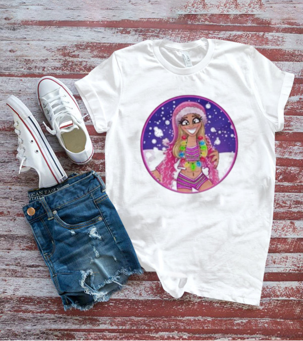 Merry Brittmas Wrestling Funny Christmas Outfit Santa Hat Cartoon T-Shirt