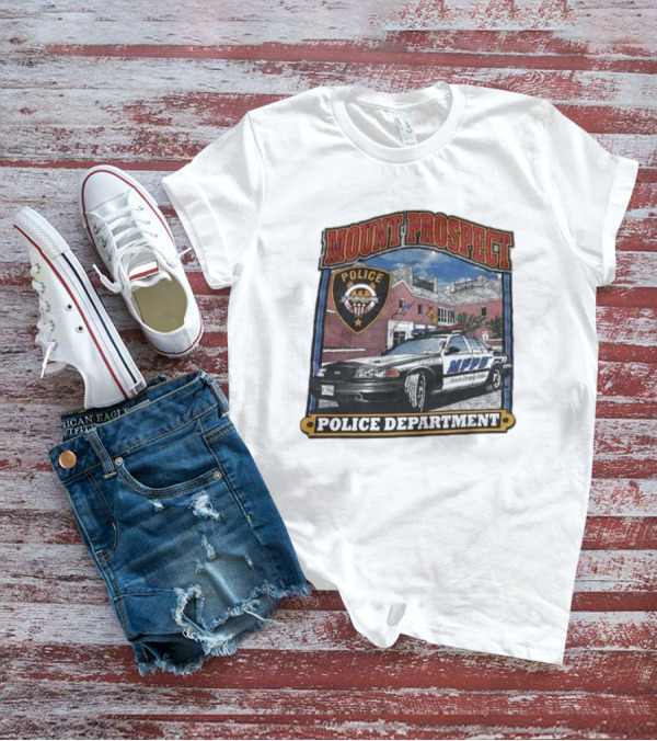 Mount Prospect Police Department Illinois Badge And Patrol Car T-Shirt