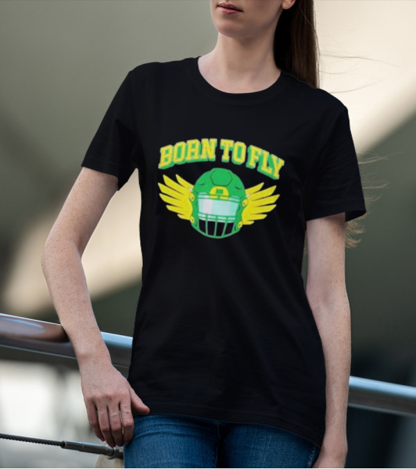 Born To Fly Football Helmet With Wings T-Shirt