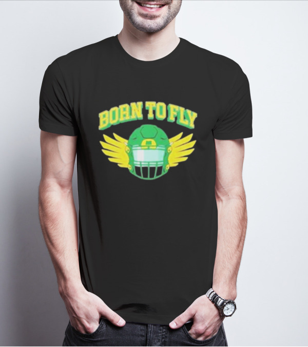 Born To Fly Football Helmet With Wings T-Shirt