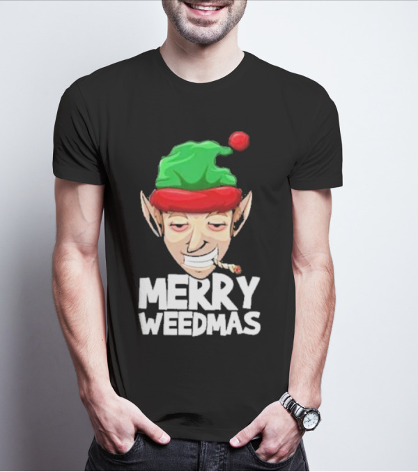 Merry Weedmas Elf Smoking 420 T-Shirt