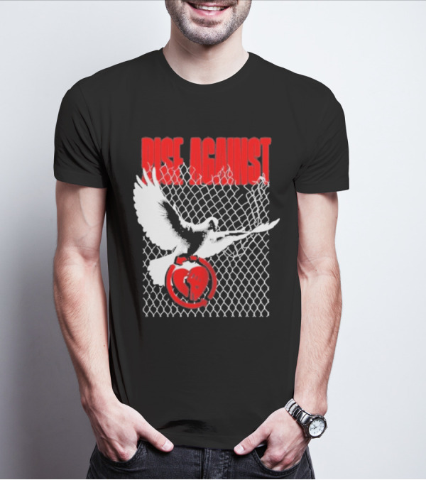 Rise Against Caged Dove Heart Symbol T-Shirt