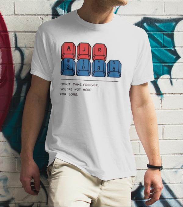 AJR Brothers 2085 Livestream Don't Take Forever Keyboard Keys T-Shirt