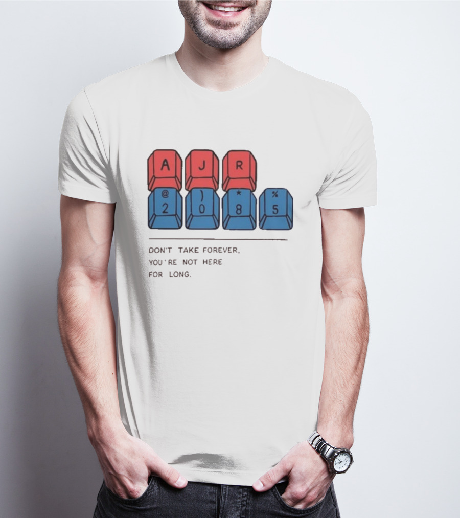 AJR Brothers 2085 Livestream Don't Take Forever Keyboard Keys T-Shirt