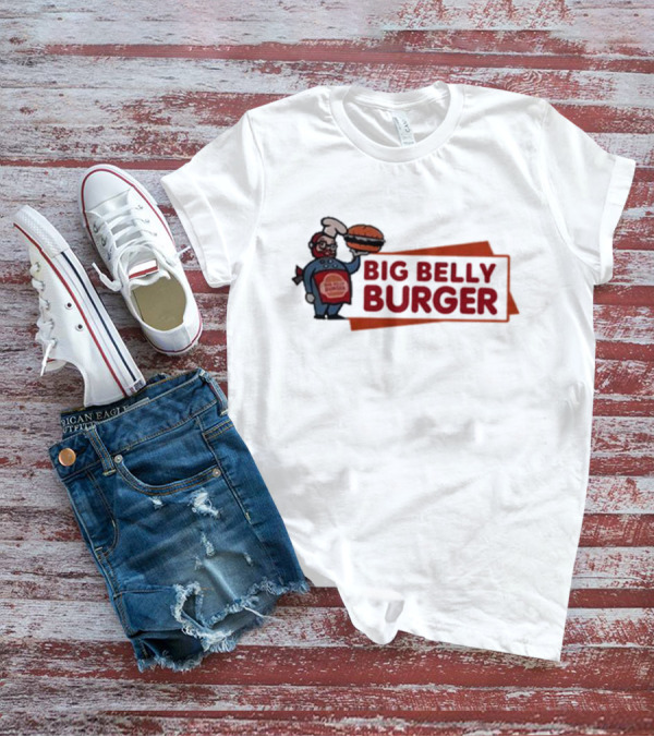 Big Belly Burger Logo With Chef Holding Burger T-Shirt