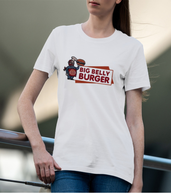 Big Belly Burger Logo With Chef Holding Burger T-Shirt