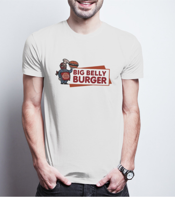 Big Belly Burger Logo With Chef Holding Burger T-Shirt