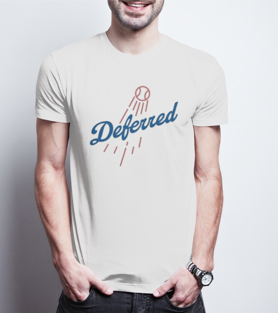 Dodgers Deferred Baseball Script With Baseball T-Shirt
