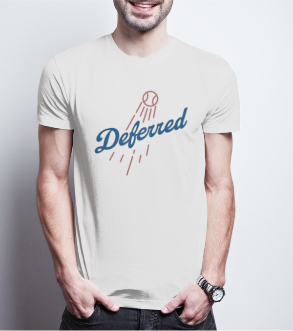 Dodgers Deferred Baseball Script With Baseball T-Shirt
