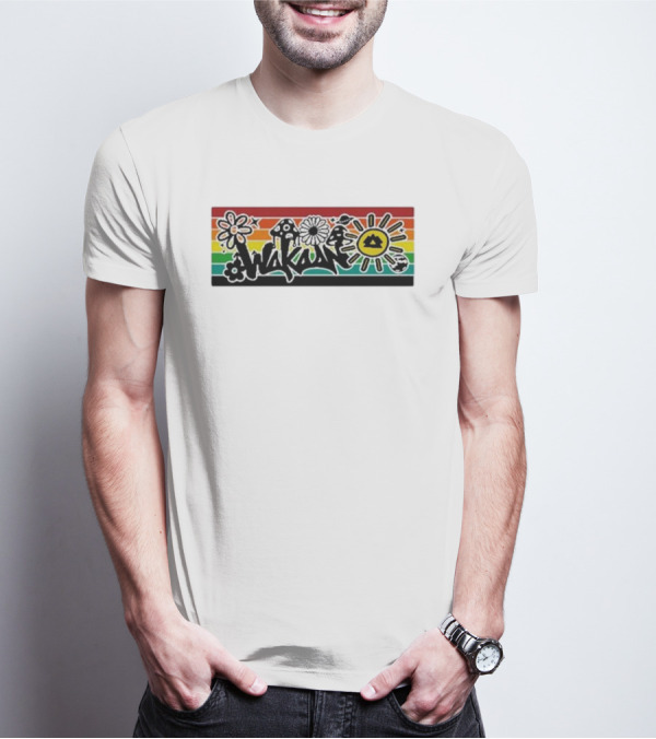Wakaan Psychedelic Flower And Mushroom Rasta Sun T-Shirt