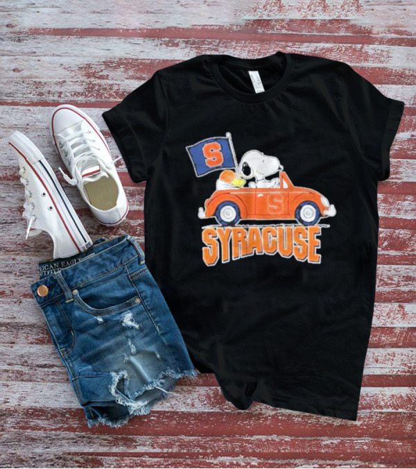 Snoopy Syracuse Orange Basketball Driving Car T-Shirt