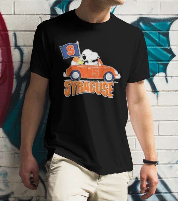 Snoopy Syracuse Orange Basketball Driving Car T-Shirt