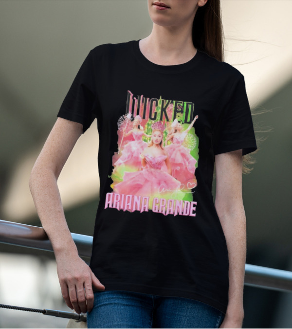 Wicked Musical Ariana Grande Pink Dress Signature T-Shirt