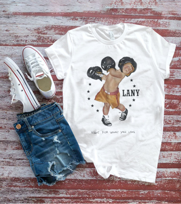 Lany Boxer Fight For What You Love Retro Style Star-Circle Boxing Gloves Kid's Determination T-Shirt