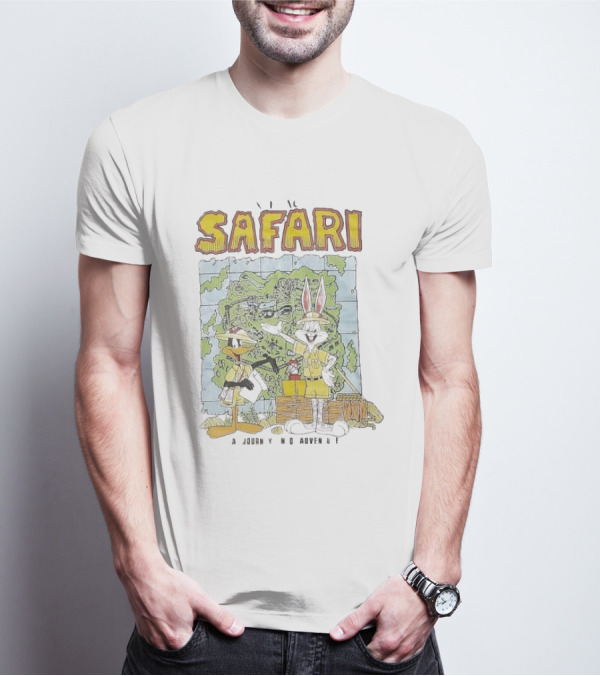 Safari Adventure With Iconic Cartoon Characters Map Exploration T-Shirt