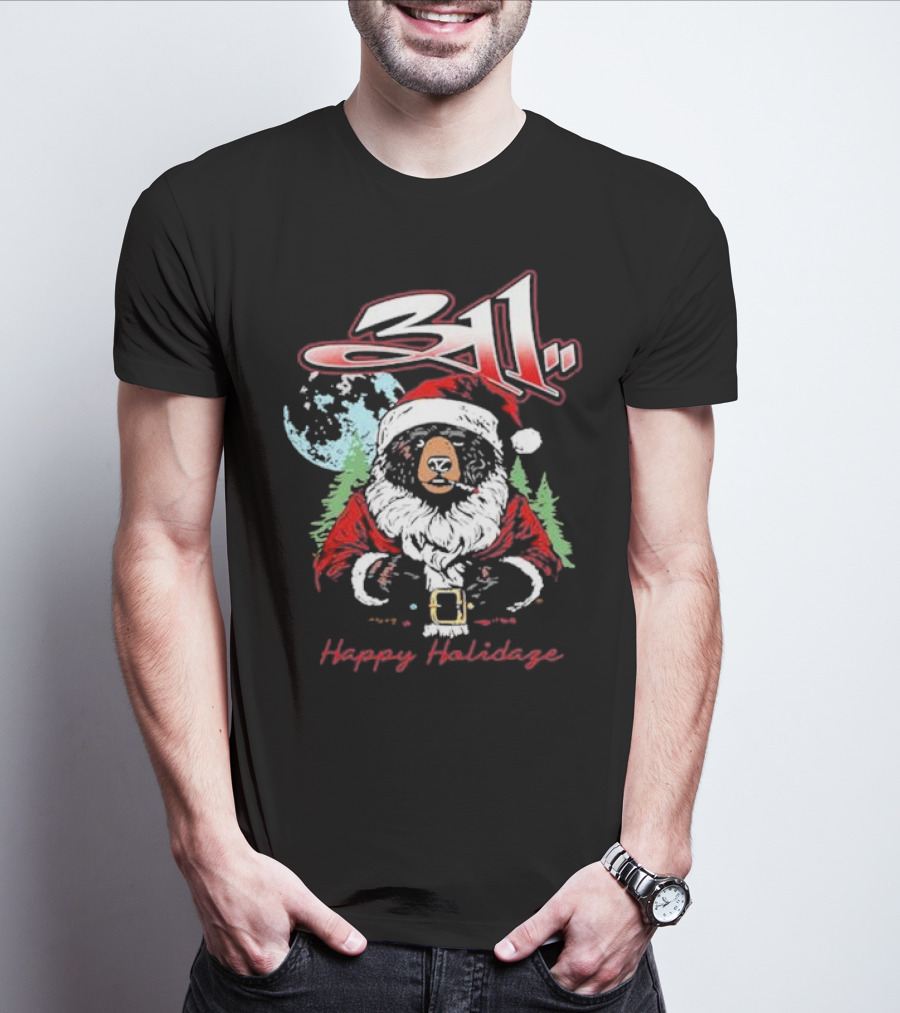 311 Santa Bear Happy Holidaze Christmas T-Shirt