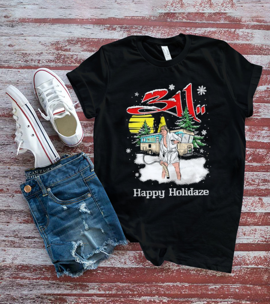 Happy Holidaze 311 Christmas Vacation RV Scene T-Shirt