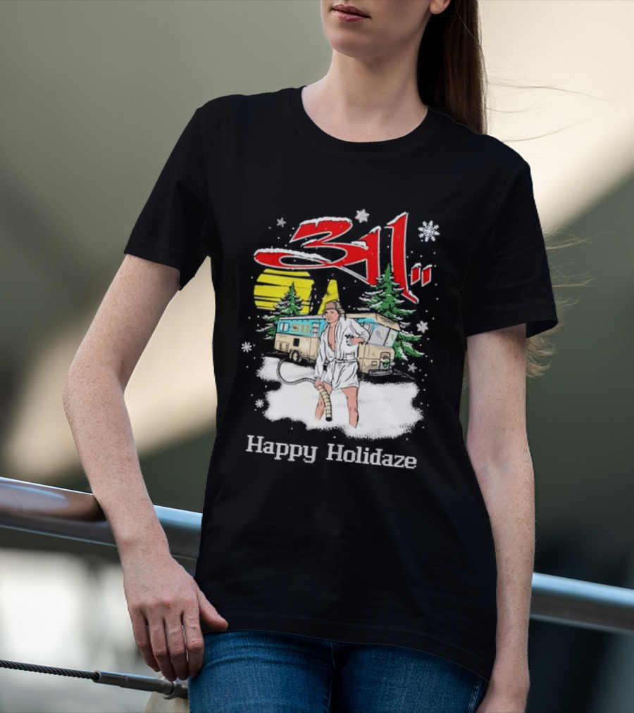 Happy Holidaze 311 Christmas Vacation RV Scene T-Shirt