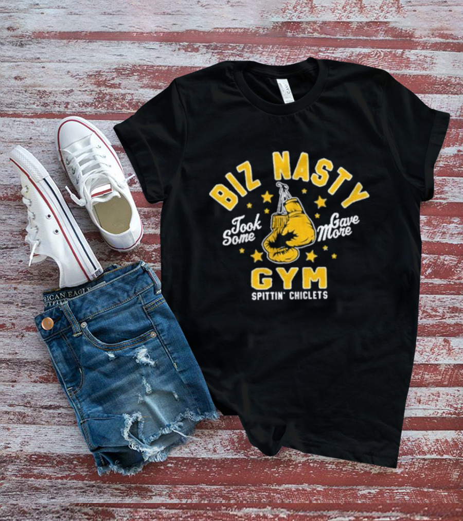 Biz Nasty Gym Took Some Gave More Spittin' Chiclets Boxing Gloves Stars T-Shirt