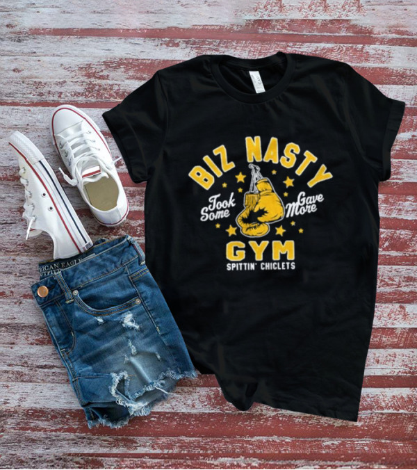 Biz Nasty Gym Took Some Gave More Spittin' Chiclets Boxing Gloves Stars T-Shirt